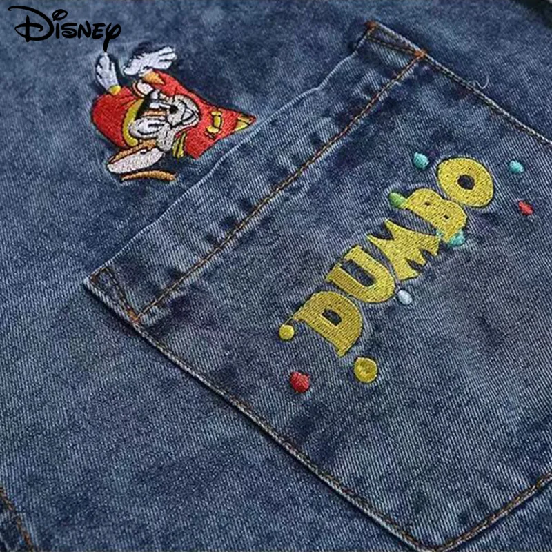 Disney 2024 New Arrival Top Fashion Cotton Embroidery Dumbo Loose Ins Cartoon Large Size Casual Cowboy Shirts