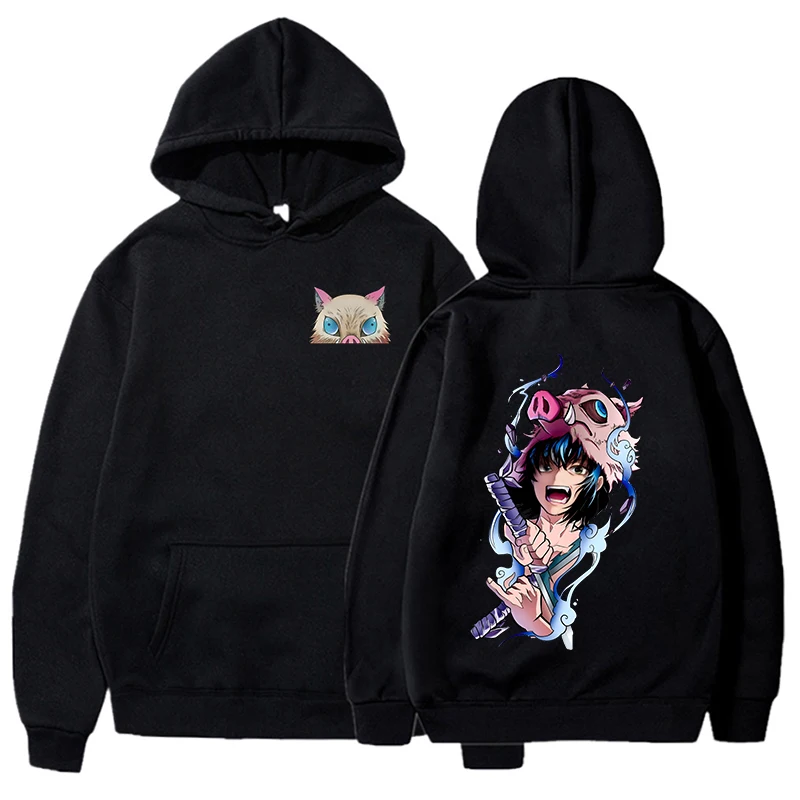 

New Anime Hashibira Inosuke Print Sweatshirt Women's Men's Casual Top Harajuku Fashion Hooded Sweatshirt Long Sleeve