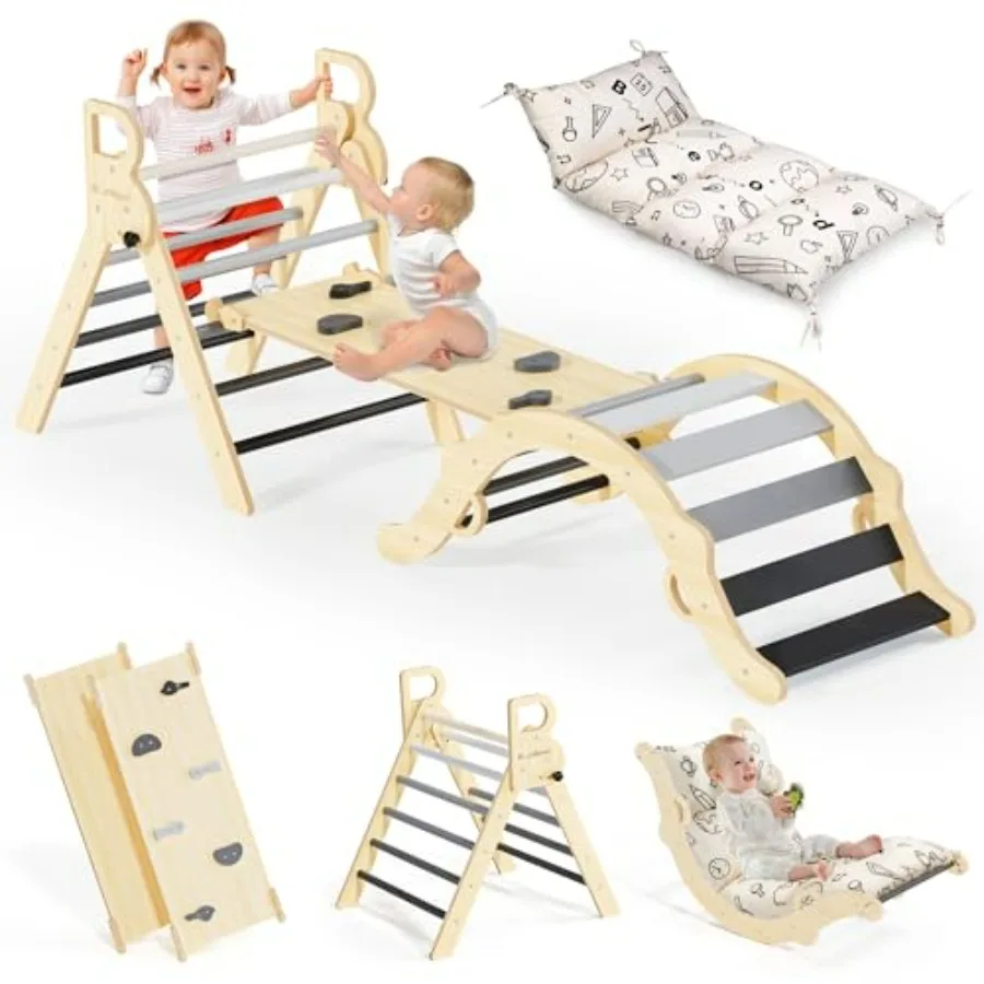 

Набор для лазания Пиклер 8-в-1 с подушкой, игрушки для малышей, фитнес-тренажер в стиле Монтессори с аркой, пандусом и лестницей