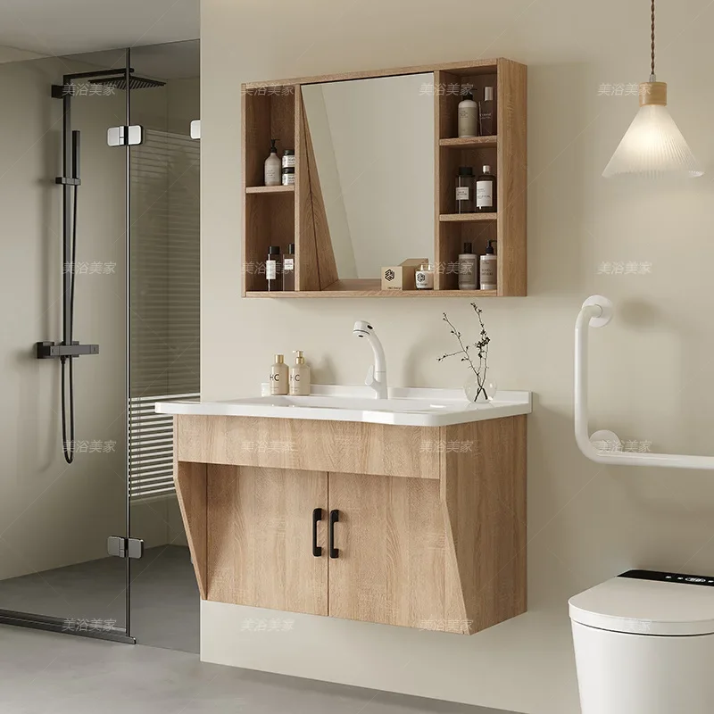 Basin integrated cabinet modern nursing home health center bathroom bathroom sink