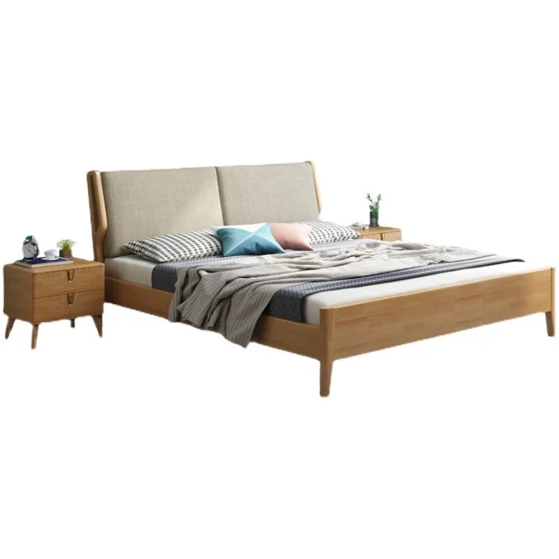 

Light Luxury High Quality Wooden Modern House Design Solid Wood Bedroom Furniture king Size Beds with Storage