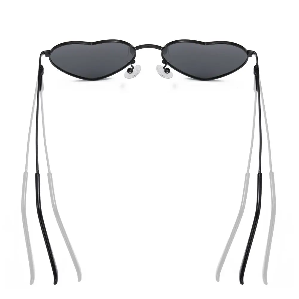 Женские солнцезащитные очки в форме сердца, винтажные поляризационные солнцезащитные очки в металлической оправе, модные очки в форме сердца с защитой UV400