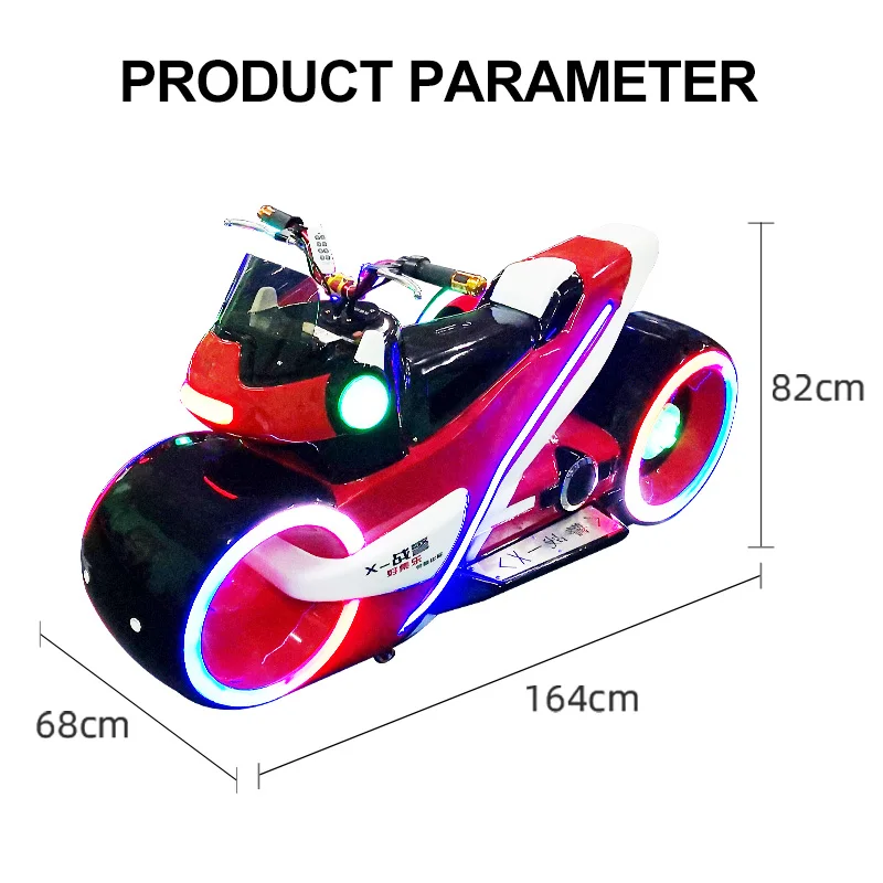 X-Warrior Elektrisches Motorrad für den Innenbereich, Tierfahrt für Vergnügungspark, münzbetriebene Spielmaschine für Einkaufszentren