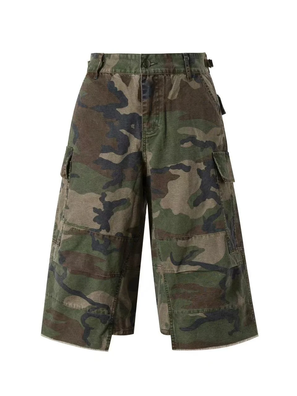 

Камуфляжные широкие брюки-капри из 100% хлопка, рабочая одежда в стиле ретро, укороченные, свободные, для пар