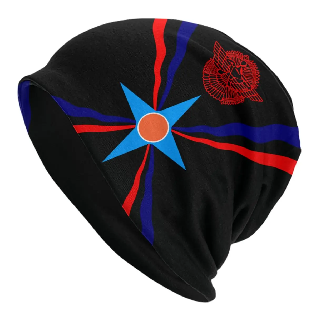 Custom Assyrian Flag Bonnet Hats Street Knit Hat For Men Women Winter Warm Aramean Proud Skullies Beanies Caps