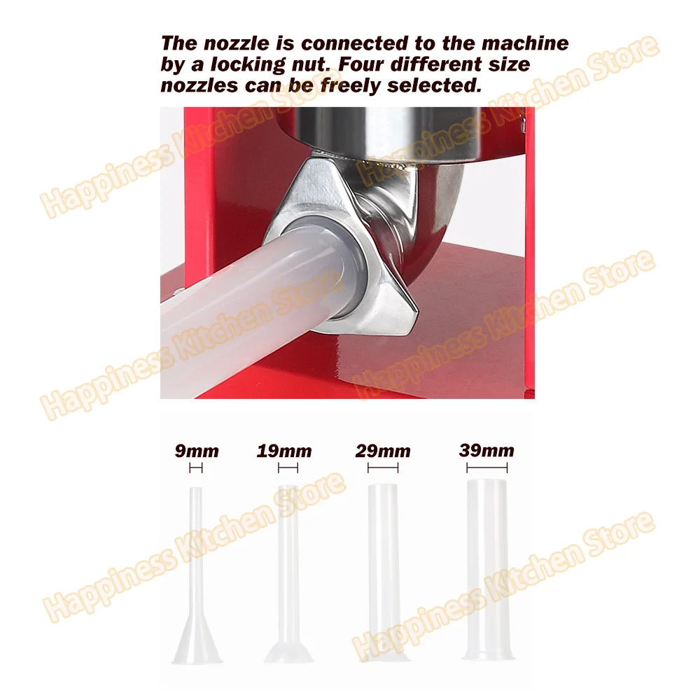 Manual Sausage Maker Meat Processor Stainless Steel  Sausage Stuffer Commercial Sausage Tool Meat Stuffer Filler Funnel Nozzle