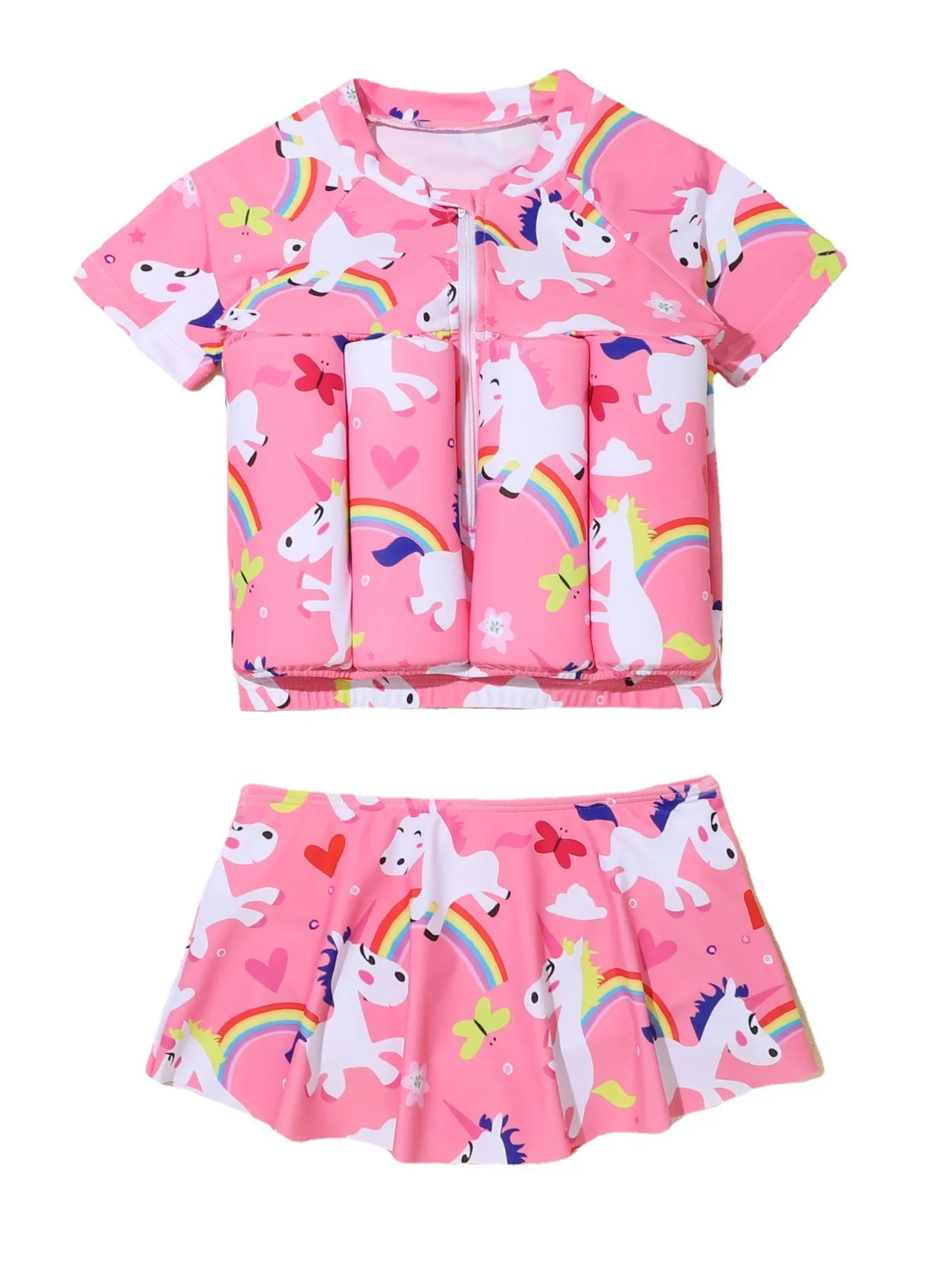 

Детский плавательный жилет с коротким рукавом, раздельный, со съемной регулируемой плавучестью, в стиле юбки для девочек, для мальчиков и девочек