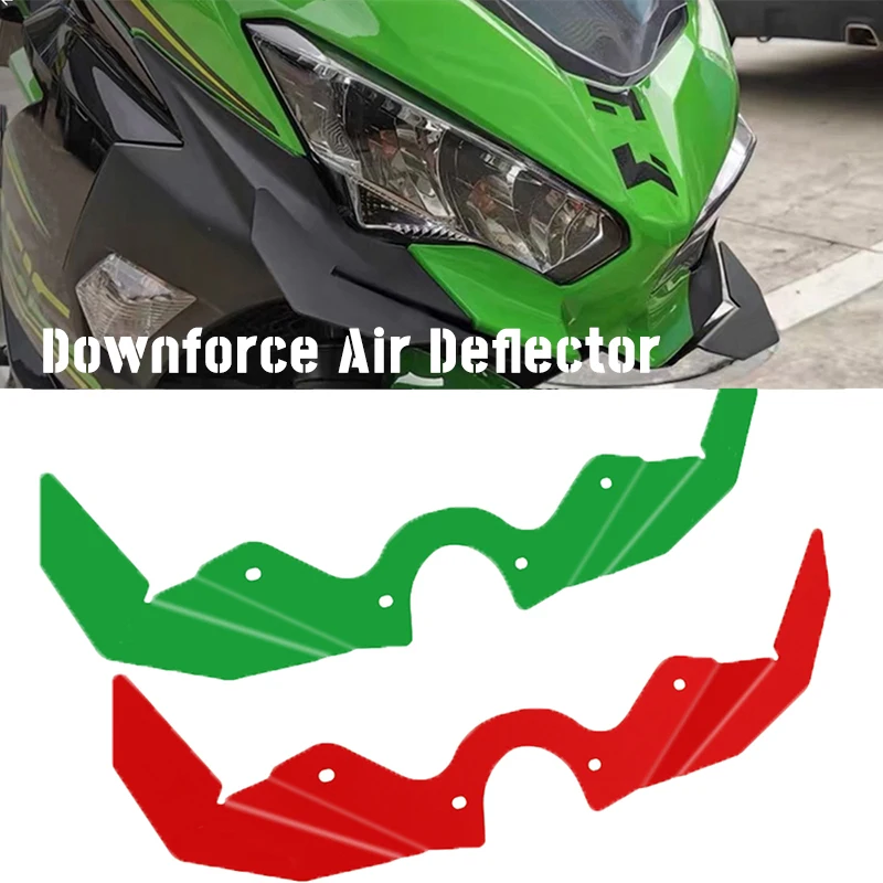 

FOR KAWASAKI NINJA 400 Ninja400 2018- 2024 Motorcycle Front Fender Decoration Nose Beak Downforce Air Deflector 2021 2022 2023