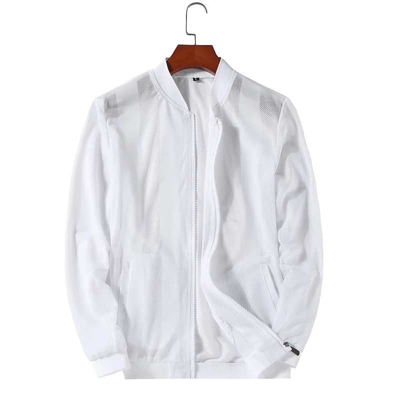

Men's Summer Casual Jackets Cool Lightweight Hooded Zip Jacket with Pockets Summer Essential Outerwear Cut-Out Jacket