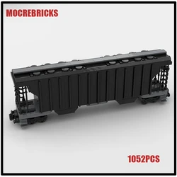 MOC City Transportation Freight Wagon Covered Hopper Railway Train Carriage DIY Building Blocks Model Creative Bricks Toys Gifts