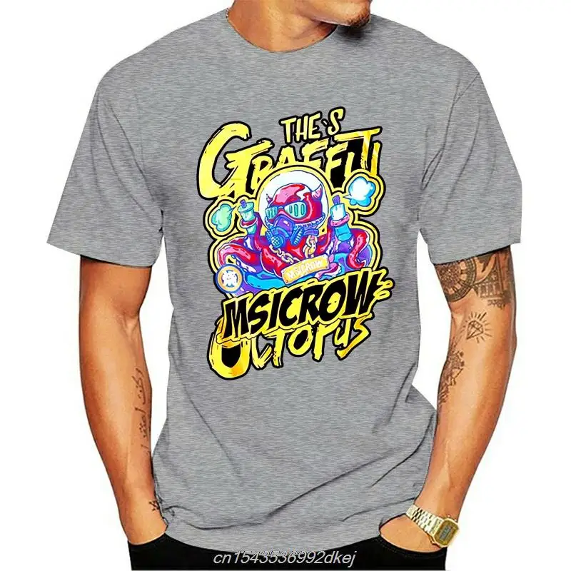 

T Shirt Men Alien Octopus Printed Men's Tee Shirts O-neck T Shirt Cotton Fashion High Street Couple Tees Streetwear CartoonF