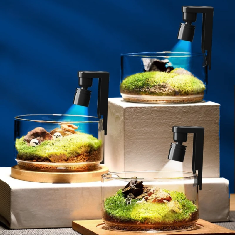 Fish Tank Lamp Waterproof Rotatable Small Aquarium Light USB Aquatic Plants Betta Fish Tank Spotlight Clip-on Fishbowl Lighting