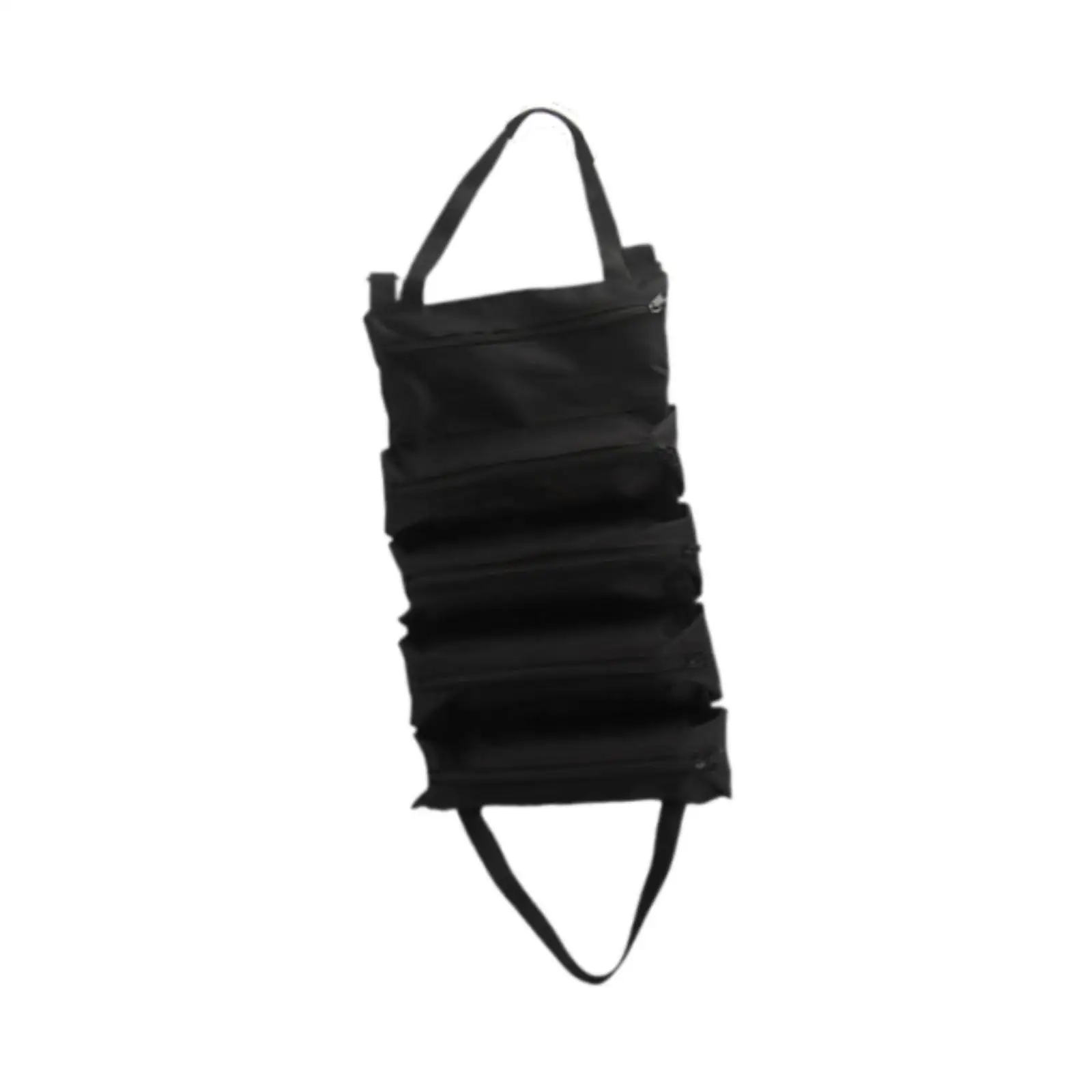 Roll Up Storage Bag for Tools with Secure Zippers Canvas Wrench Pouch Multifunctional Organizer Large Space for Professional
