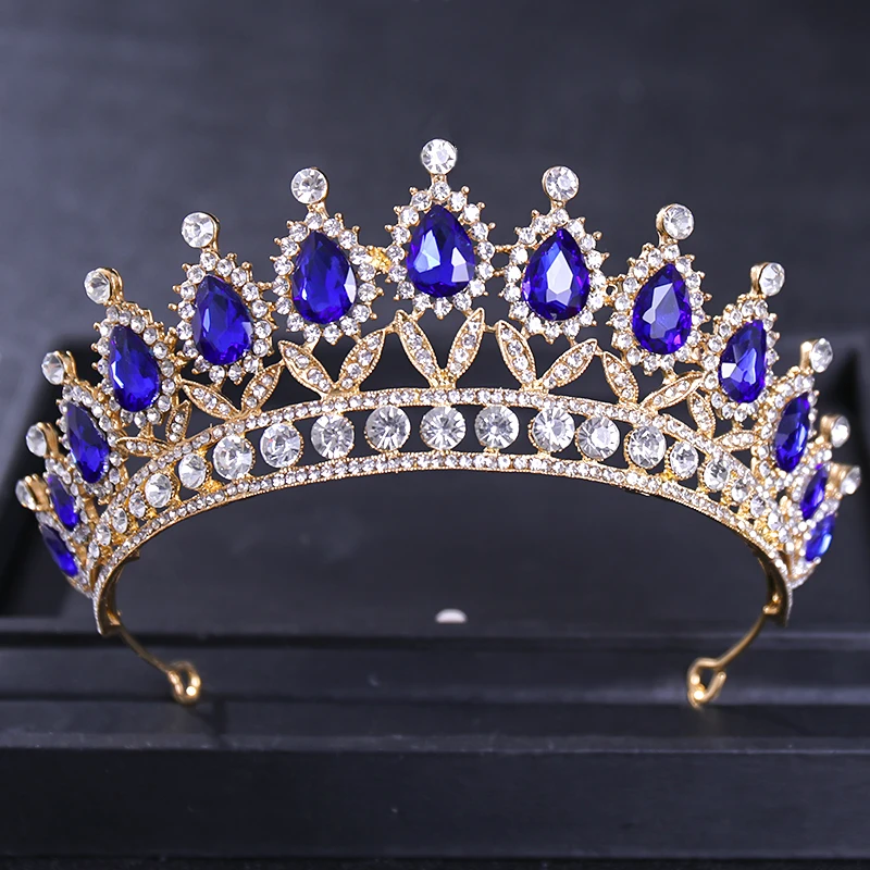 Baroque Vintage Crystal Tiaras And Crowns Rhinestone Queen Pageant Prom Diadem Crown Bridal Wedding Hair Accessories Jewelry