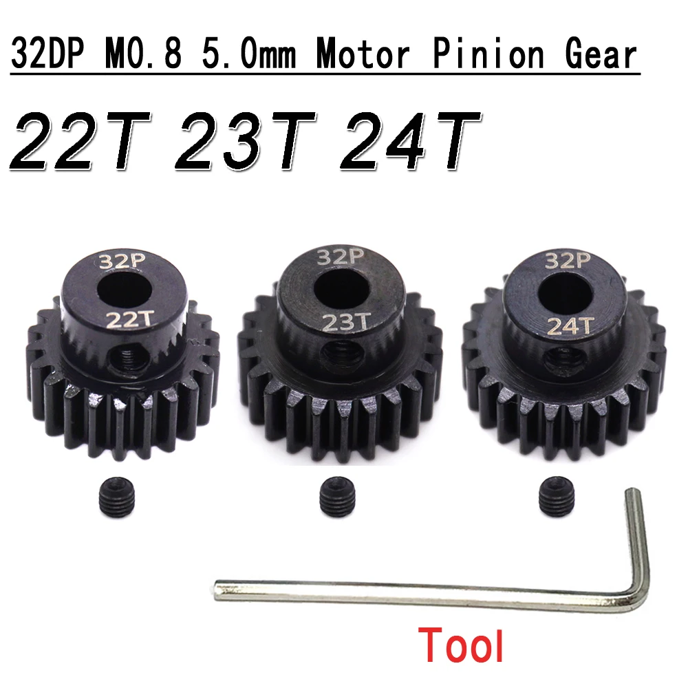 3 قطعة YSIDO 32DP 3.175 مللي متر 5.0 مللي متر تصلب الصلب المعادن ترس 12T-24T ترس المحرك ل 1/10 RC سيارة RC عربات التي تجرها الدواب شاحنة كبيرة