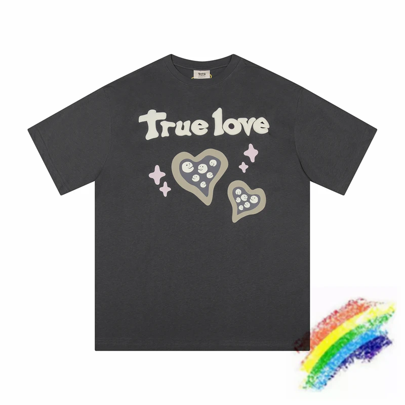 

True Love Is Hard To Find Puff Print Broken Planet T-Shirt Men Women Top Tees T Shirt