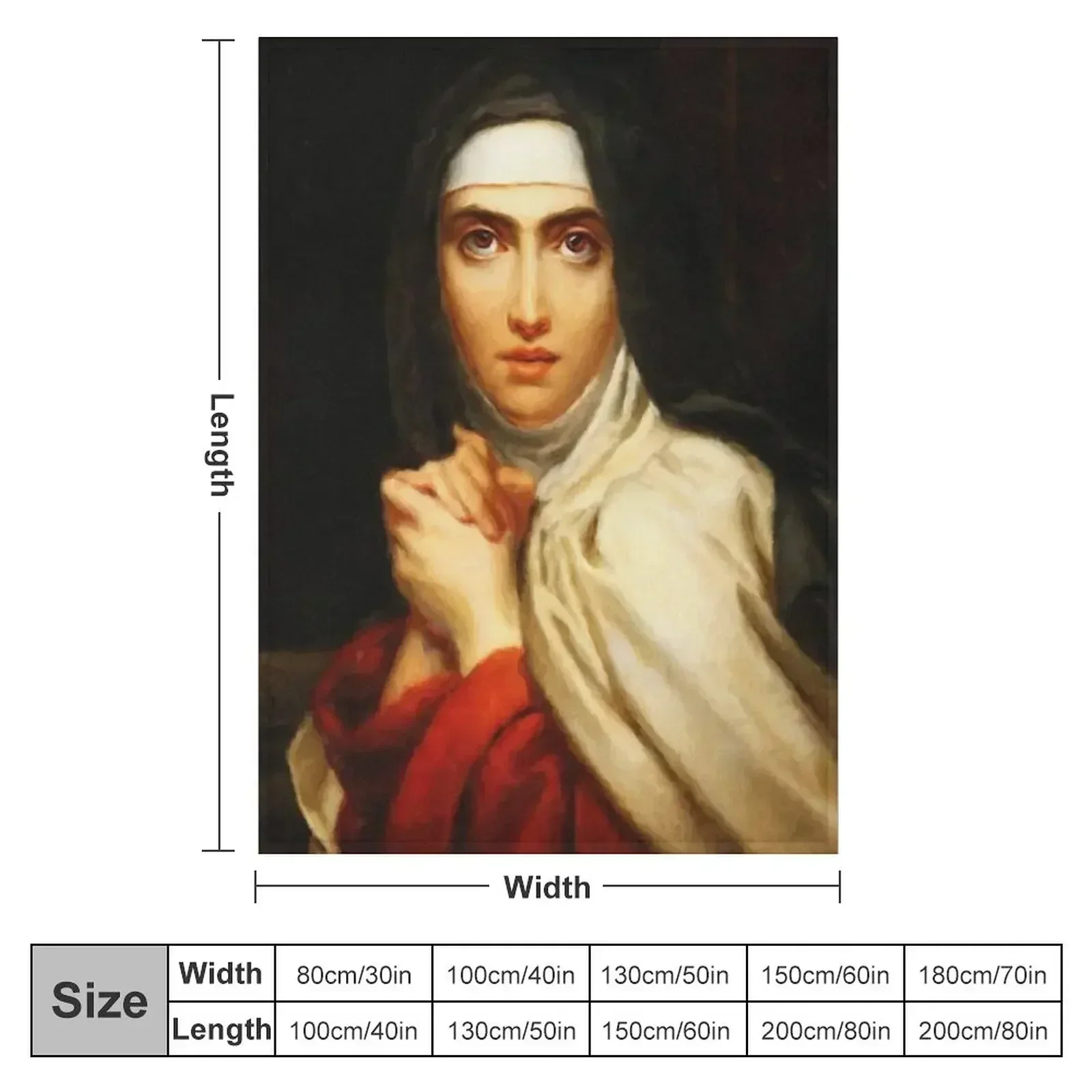 Saint Teresa of Avila Painting Throw Blanket Beach Plush Loose Thin Soft Plush Plaid Blankets