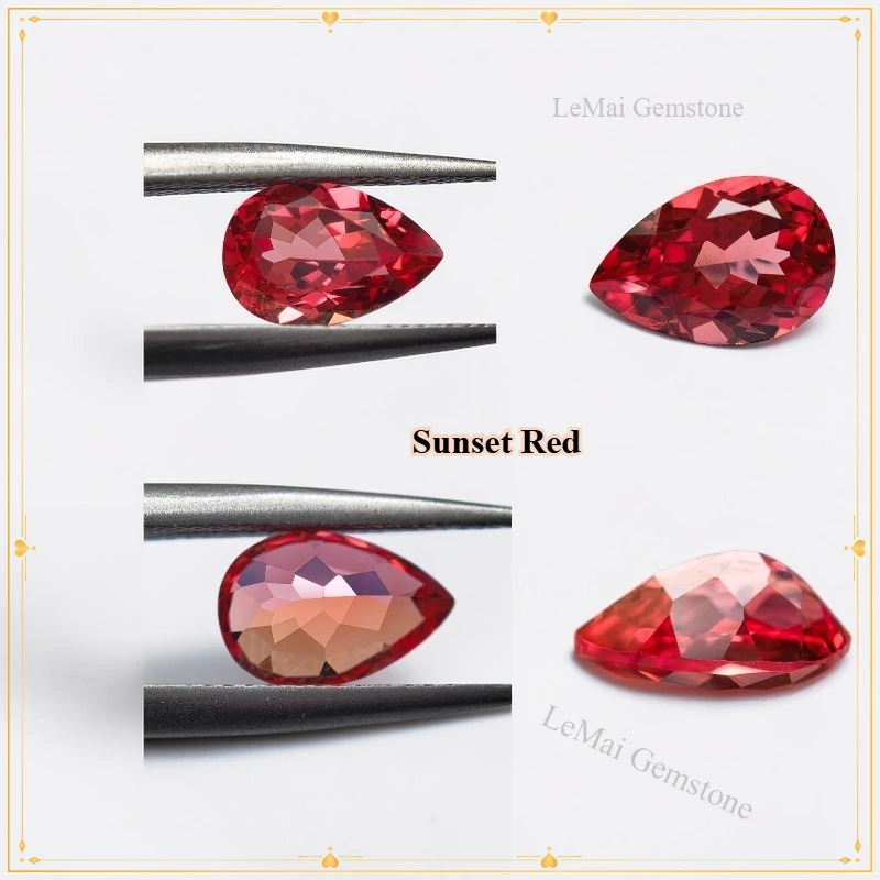 Birnenschliff Labor-Padparadscha „Fire Lotus“ Farbe Loser Edelstein – Detail 2