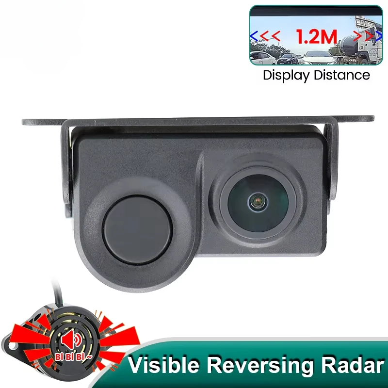 2 in 1 Ultrasonic Sound Alarm Parking Assistant System Radar Detector Sensor Car Reverse Backup Rear View Camera Car Accessories