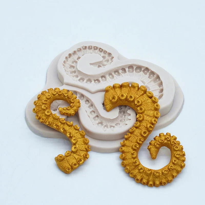 Tentacles Octopus Resin Silicone Mold Kitchen Baking Tool Cake Chocolate Lace Decoration DIY Design Pastry Dessert Fondant Mould