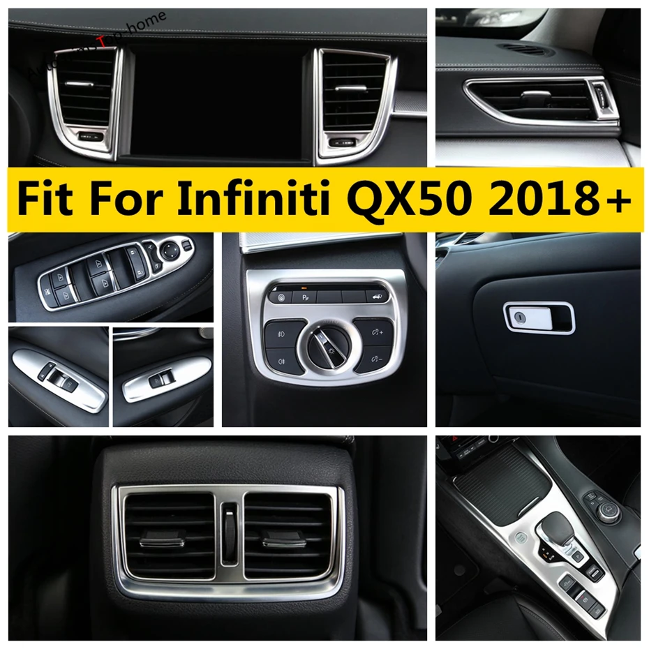 

Shift Gear Head Light Lamp Button Air Conditioning AC Decor Panel Cover Trim Car Accessories Fit For Infiniti QX50 2018 - 2022