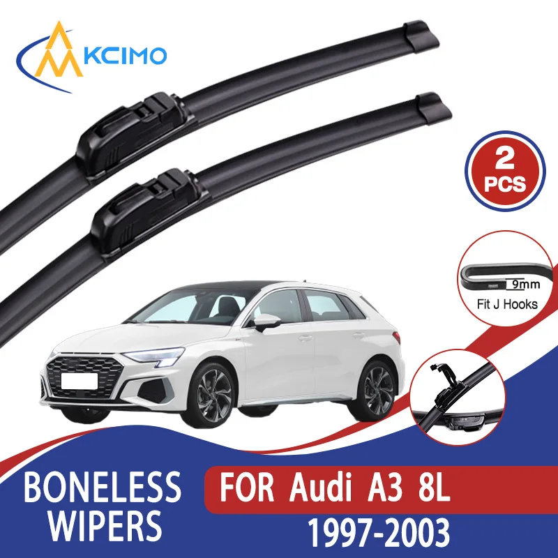 

For Audi A3 8L 1997-2003 Car Wiper U-type Soft Rubber Boneless Wiper HD Quiet Durable Automotive Wiper 21"+19"
