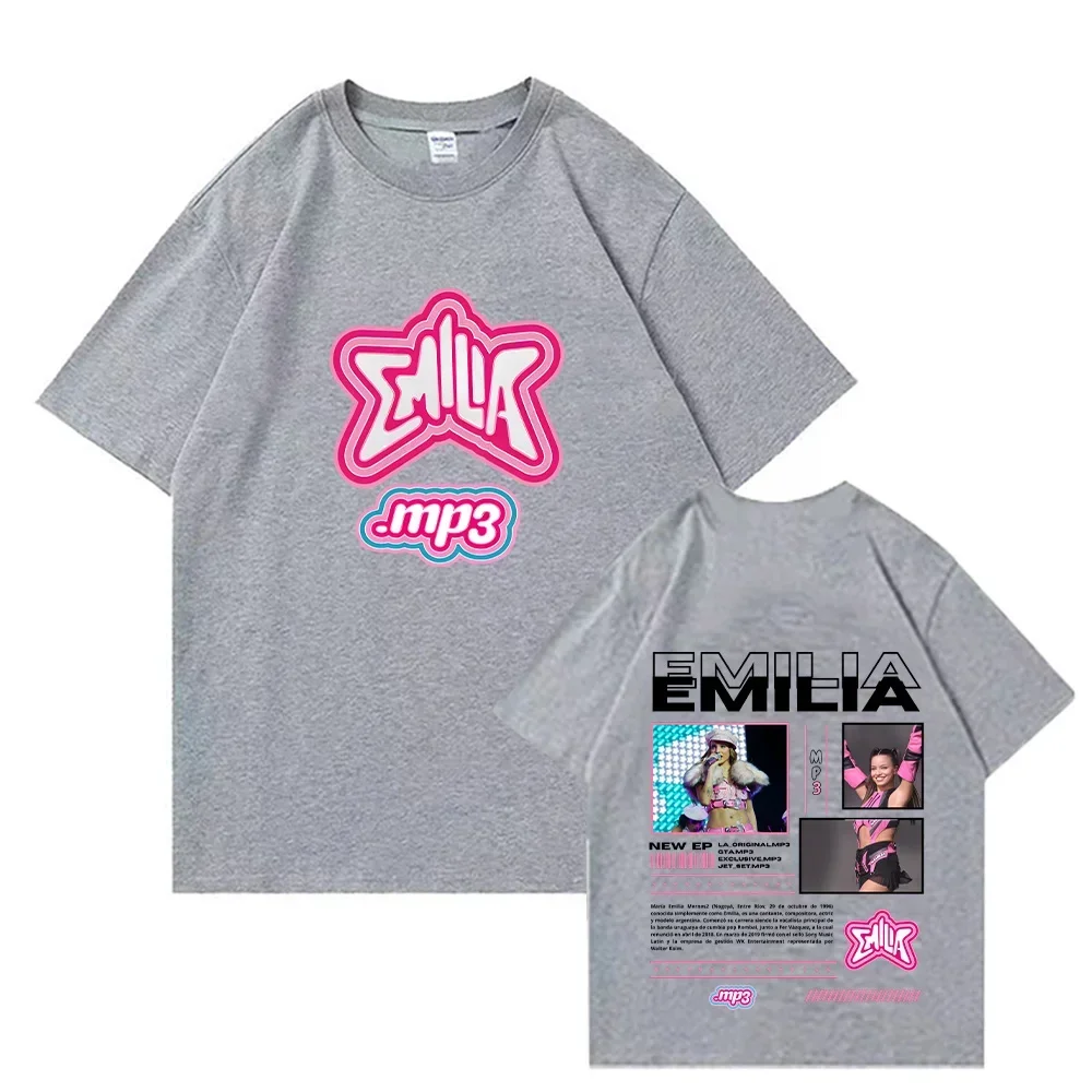 إميليا Mernes MP3 تي شيرت المرأة موضة خمر قصيرة الأكمام التي شيرت الهيب هوب تيز المرأة ملابس كاجوال تي شيرت المرأة