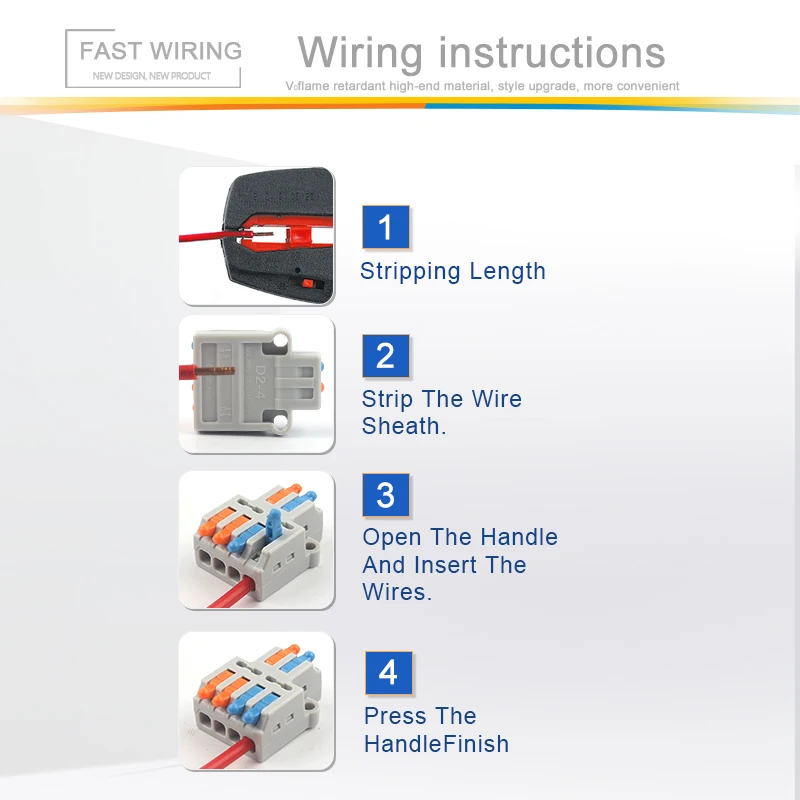 5PCS Mini Fast Wire Connector Universal Compact Quick Lever Splicing Terminal Block Connector 28-12AWG 2 in 4/6 Out 3 in 6/9 Out