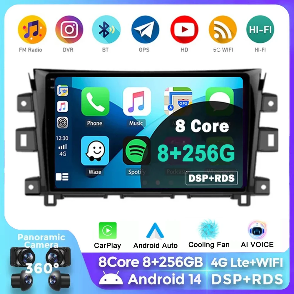 

Android 13 Carplay Car Radio For Nissan NAVARA Frontier NP300 2011 - 2018 Navigation GPS Multimedia Player WiFi+4G Stereo video