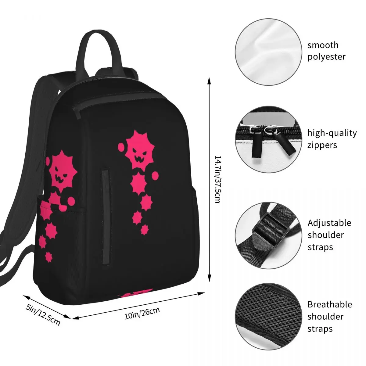 Just Shapes And Beats Blixer Lycanthropy JSAB Backpack Student BookBag Kids School Bag Laptop Shoulder Bags Men Women