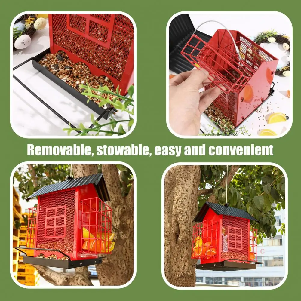 

Weatherproof S Feeder with Drain Holes Metal Hanging Feeder with Double Suet Cage for Outdoors Capacity Weatherproof for Supply