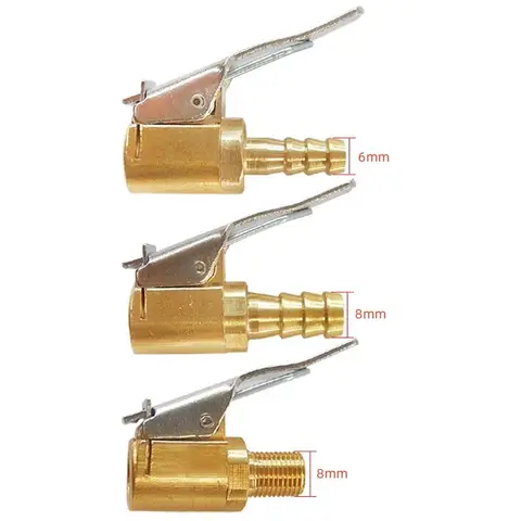 6mm/8mm 자동차 팽창 퀵 커플러 타이어 에어 척 팽창기 펌프 밸브 커넥터 클립 온 어댑터 자동차 황동