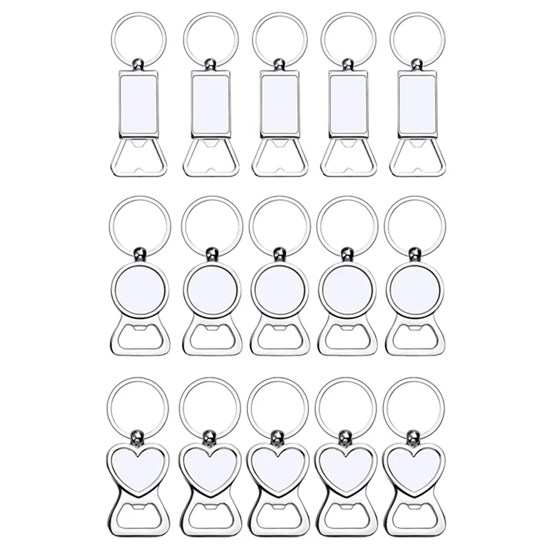 AIAI 30X Sublimation Blanks Keychains Metal Bottle Opener Heat Transfer Sublimation Keychains