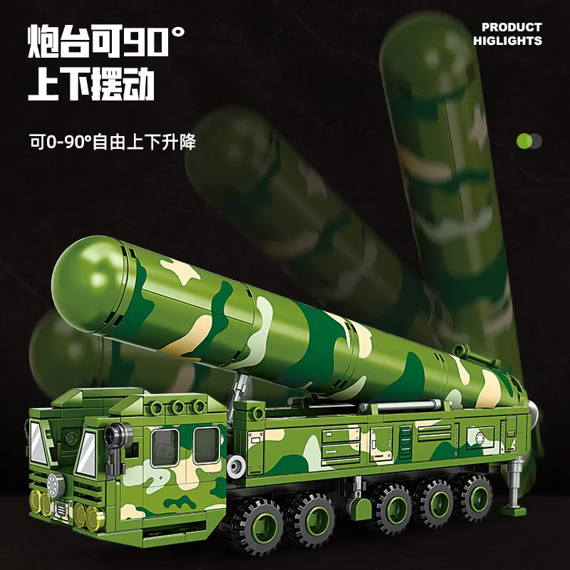 Missile Vehicle Building Blocks WWII Military Truck Brick Tank Building Blocks Missile Launcher Model Boys Toys Kids Toys