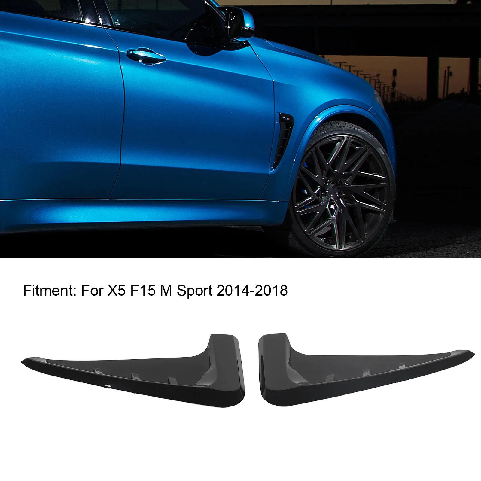 2PCS Car Front Side Air Vent Cover Decorative Gills Side Air Wing Vent Trim For X5 F15 M Sport 2014 To 2018 Carbon Fiber Style