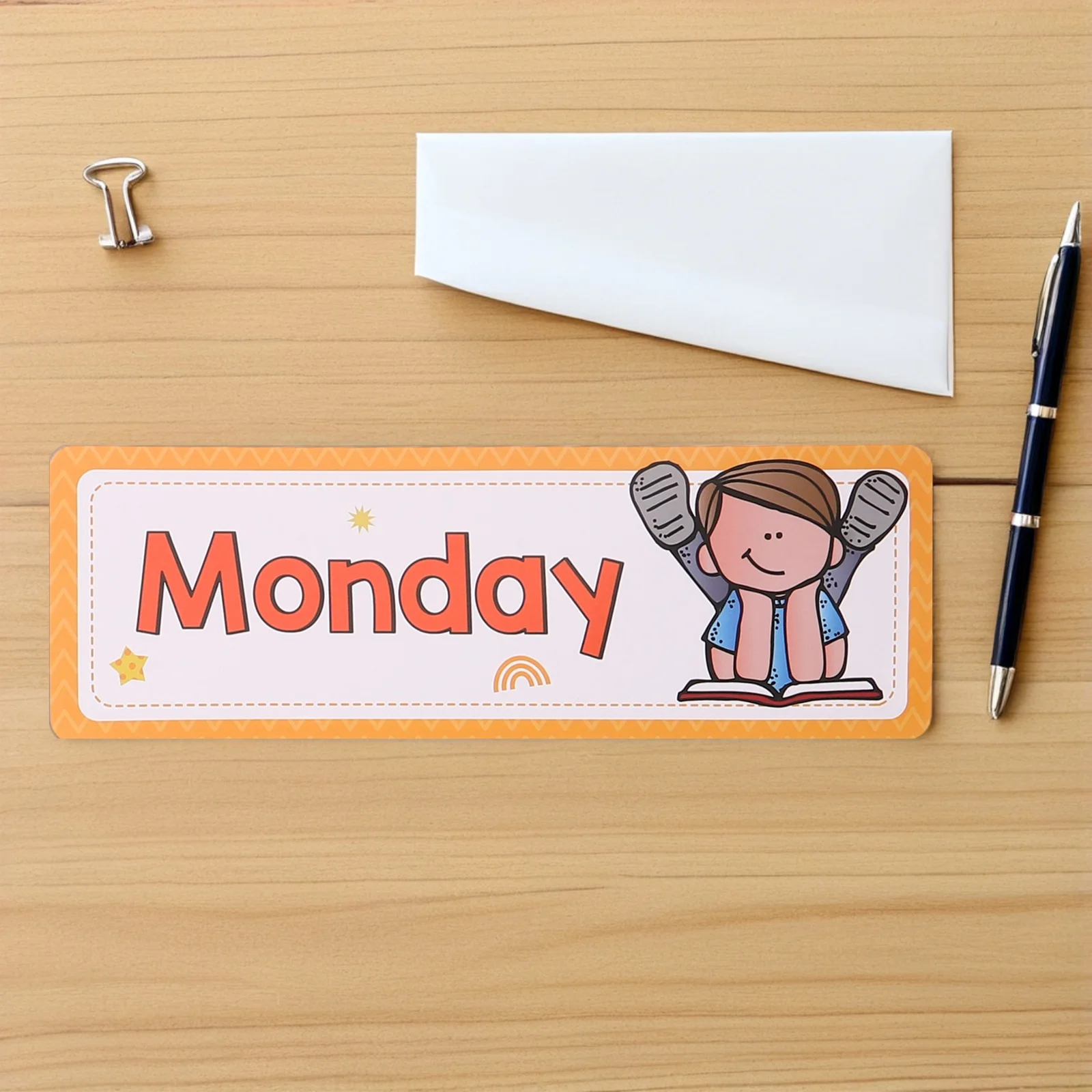 8Pcs Days of The Week Flash Cards for Kids English Teaching Cards Toddlers Early Learning Word Recognition Portable Flashcards
