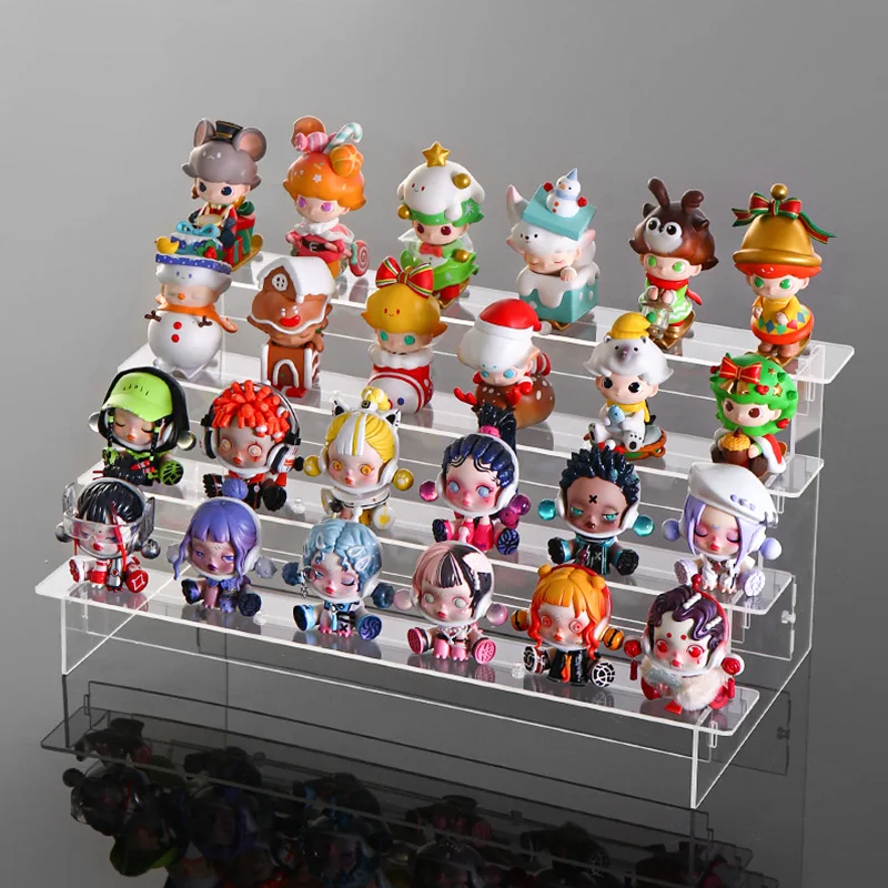 Acrylic Display Stand Storage Box Transparent Dustproof Moistureproof Step-by-step Figure Storage Box Home Decoration Accesso...
