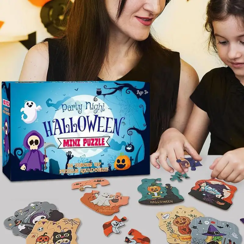 Halloween Mini Puzzles For Kids Montessori Puzzle Toy Educational Montessori Puzzle Toys Funny Paper Puzzle Games For Boy Girl