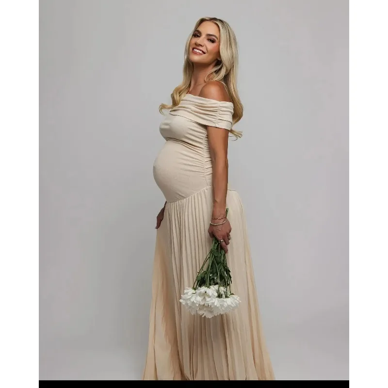 Maternity Dress Photoshoot Sleeveless Gown Pregnancy Photo Props Pregnant Women Summer Dresses for Pregnant Baby Shower
