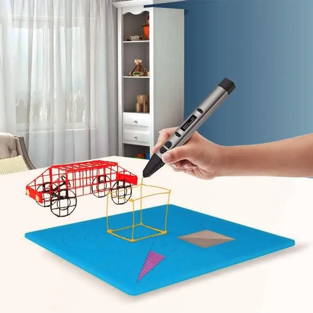 قلم طباعة ثلاثي الأبعاد بتصميم سيليكون مع 2 واقيات للأصابع أدوات رسم لوحة سيليكون أدوات رسم للأطفال والكبار #4