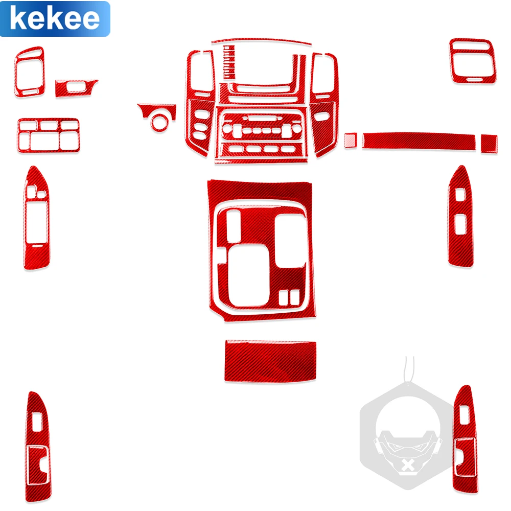 

Полный комплект для Toyota Land Cruiser 2003-2007, приборной панели, стеклоподъемника, коробки передач, наклейка из натурального углеродного волокна, аксессуары для интерьера автомобиля