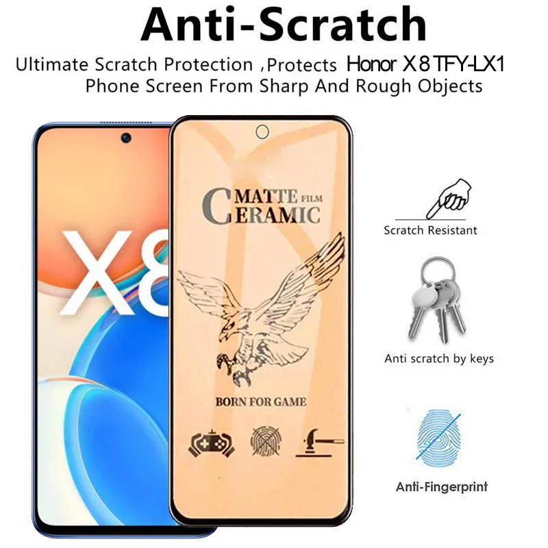 TFY-LX1 Honor X8 ceramic screen protector honor x 8 soft glass film honer x8 accesorios x8 honor Honorx8 matte protective film for honor x 8 not tempered glass