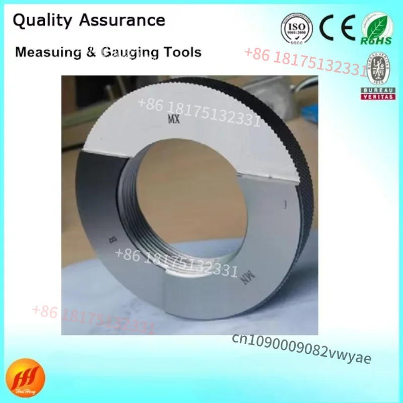 NPT Thread Ring Gauge GCr15 Material GB/T 3934/ISO1502 Standard High Accuracy Customized Size with Calibration Certificate