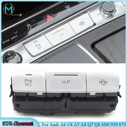 4N0959673J For Audi A6 C8 A7 A8 Q7 Q8 Silver Chrome Multi function Switch PDC Park Assist Radar Switch  4N0 959 673 J