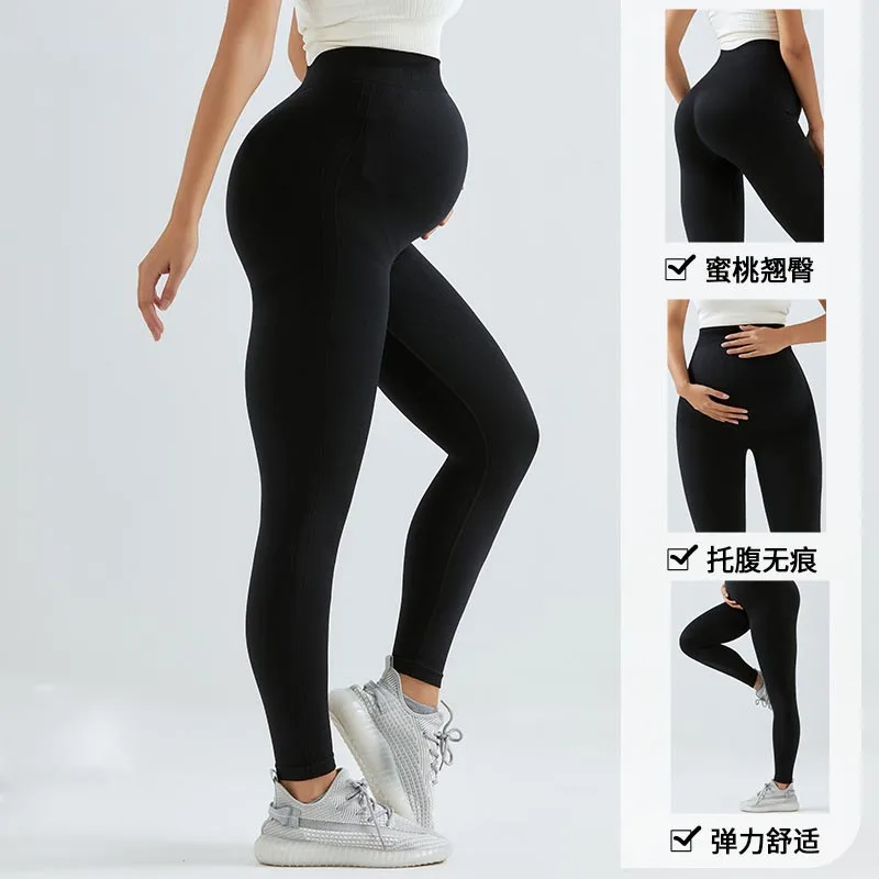 

Fall and Winter Women's Maternity Leggings Over The Belly Full Length Pregnancy Yoga Pants Active Wear Workout Leggings