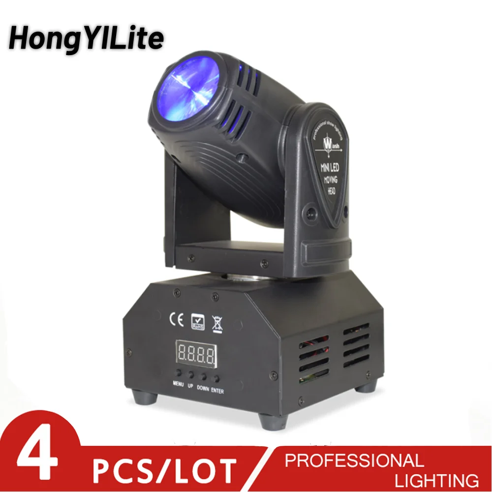 

HongYiLite 4PCS Ultra Narrow 10W Beam Moving Head Light Beam CREE RGBW LED DMX Sound Control For Club Stage DJ Event Party Light