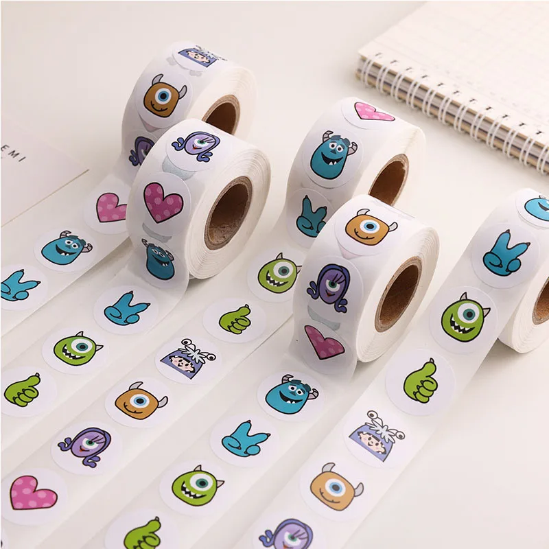 500PCS Monsters Inc Stickers Kawaii James P Sullivan Cartoon Anime Figure Envelope Sealing Children\'s Reward Decoration Sticker