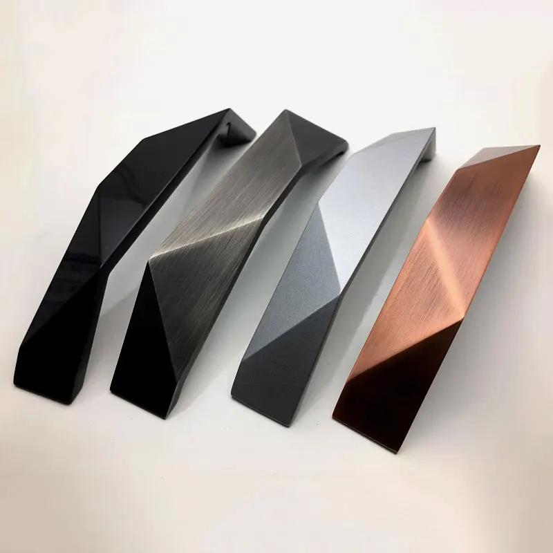 Zinc Alloy Kitchen Cabinet Handles Modern Simple Wardrobe Cupboard Door Pulls Blue Black Silver Drawer Knobs Furniture Hardware