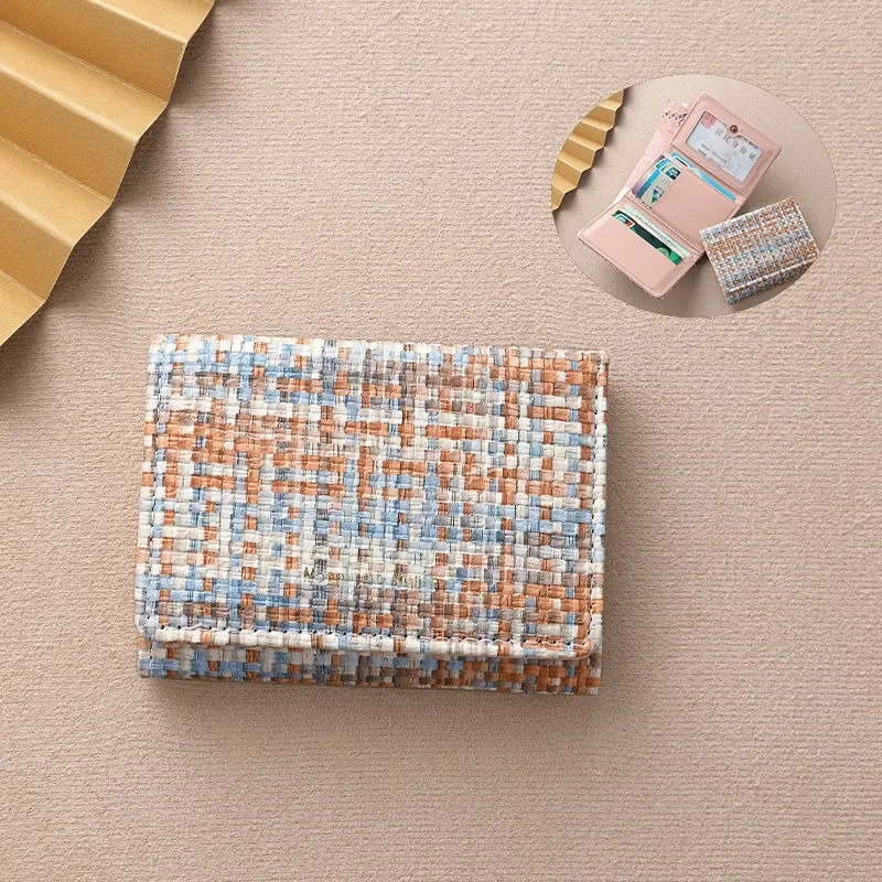 BOMO Aesthetic Designer Wallets for Women Fashion Patchwork Short Version Card Wallet Casual Korean Style Coin Purse For