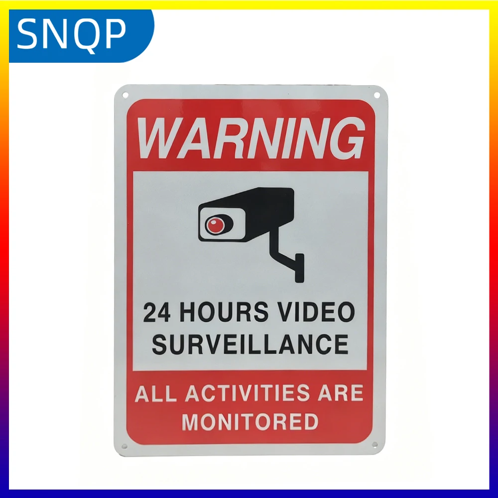 Metal Iron Monitoring Sign Private Property Video Surveillance Brushed Sign Safety Sign